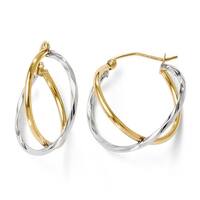 earrings hoop hinged 10k tone gold polished